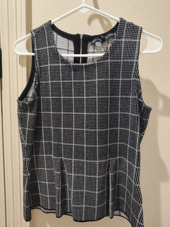 White House Black Market Tops - White House Black Market Black and White Grid Sleeveless Top Size M